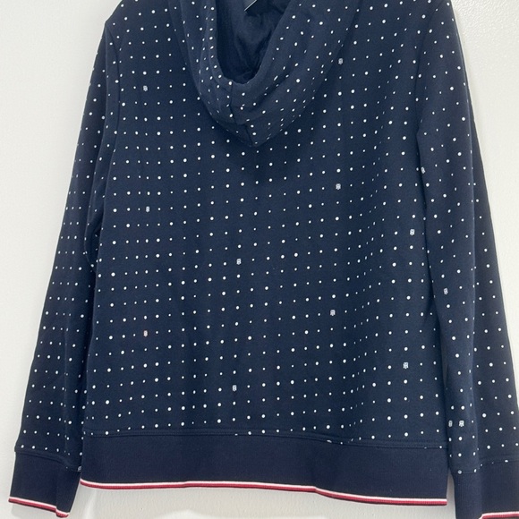 NWT Women size Medium Tommy Hilfiger Polka Dot zip up Hoodie. - Picture 3 of 3